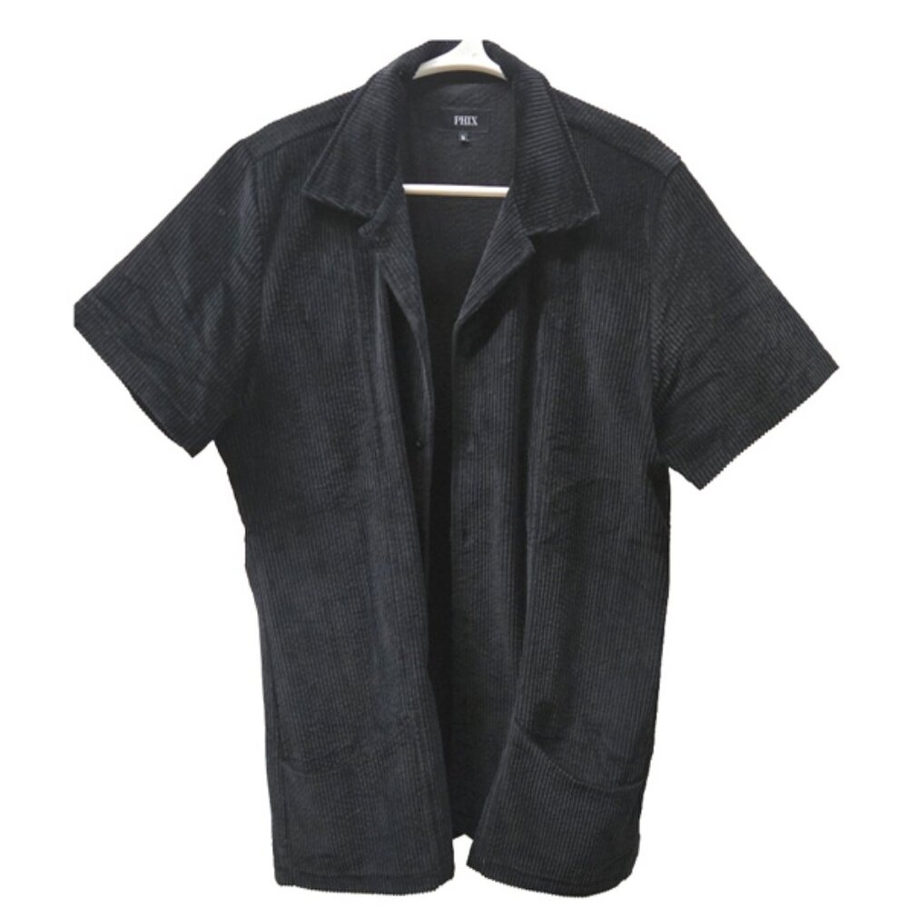 P.H.I.X. England Clothing Corduroy Short Sleeve Shirt Pockets LARGE size
